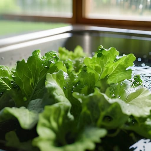 Removing dirt from salad leaves without the mess.