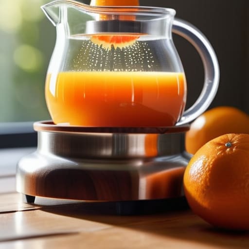 Manual citrus juicer for fresh juice.