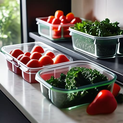 Clear food storage containers for freshness.
