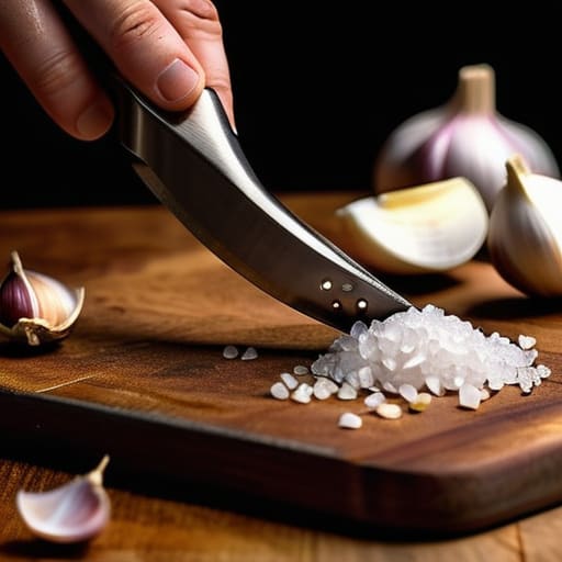 Using a stainless steel garlic press.