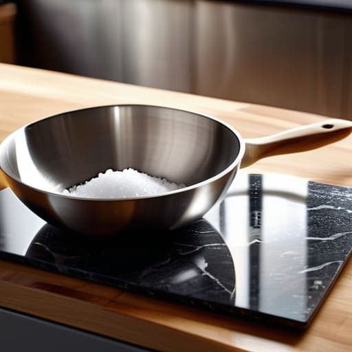 Demonstrating proper kitchen scale usage.