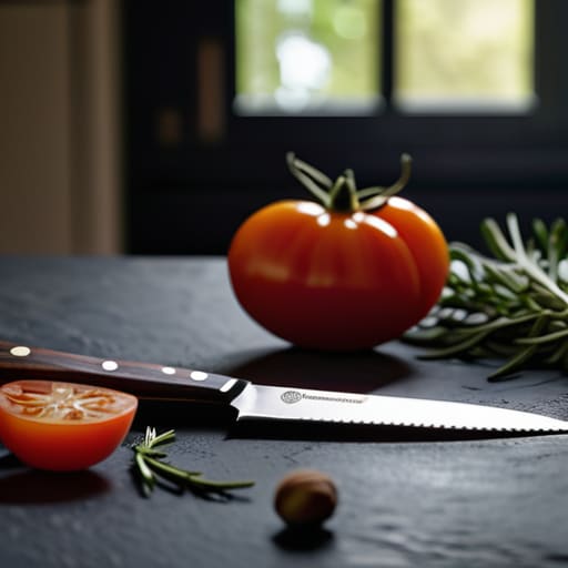 Essential professional kitchen knives set.