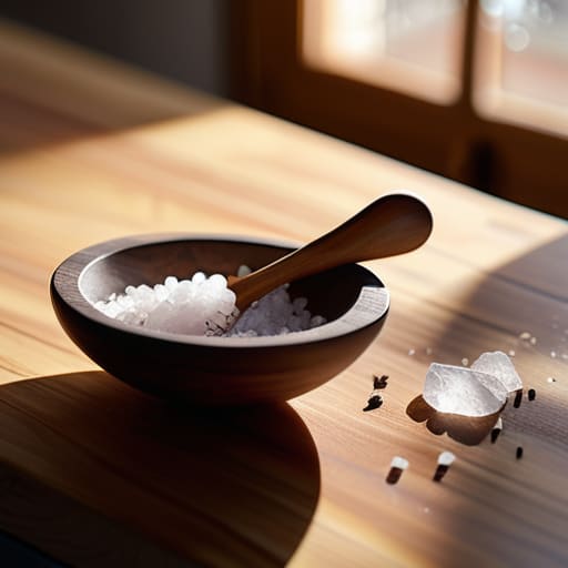 Using a salt cellar for easy seasoning.