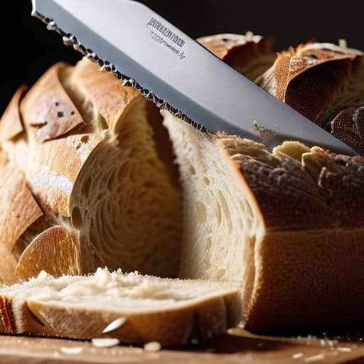 Using a serrated knife for slicing.