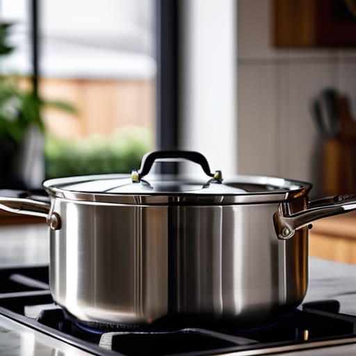 Durable stainless steel pots for cooking.