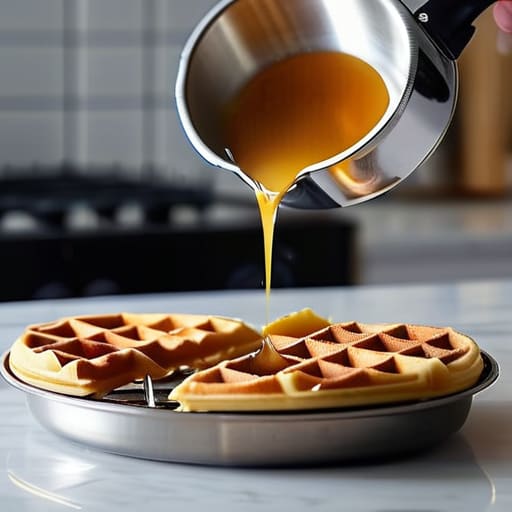 Using a waffle iron correctly.