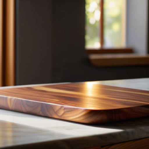 Cleaning a wooden cutting board.