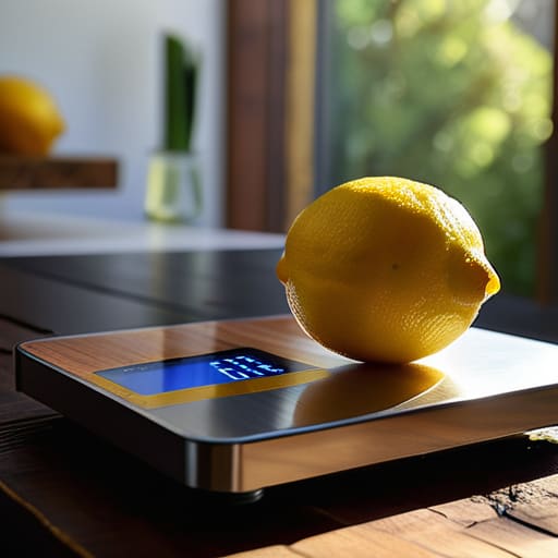 Testing kitchen scale accuracy with food items.