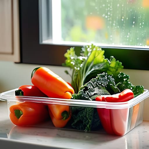 Storing food properly using plastic wrap.