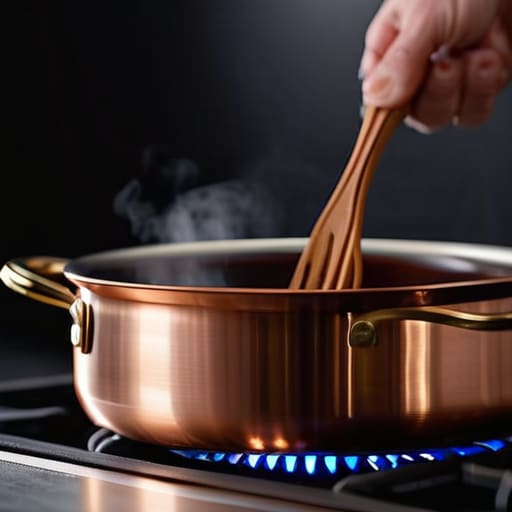 Professional stainless steel saucier pan.